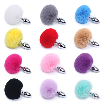 Diversi Colori Metallici Sex Toys Plug Anale Con Coniglietta