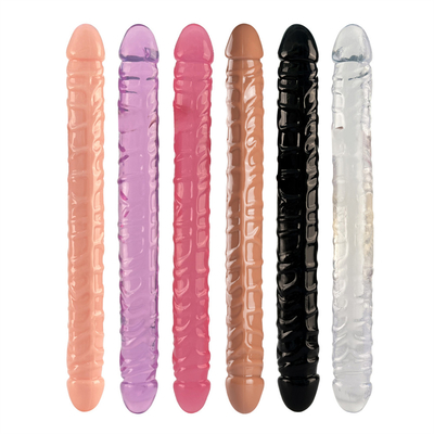 Jellies-Realistic Double Dong Adult Dildo Sex Toys per lesbiche impermeabile flessibile Dildo per donne vaginale G-spot e An