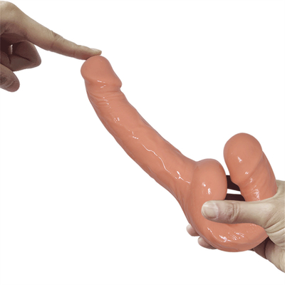 Vibratore di dildo classico senza cinture per coppie Strapone per lesbiche Caricabatterie USB a doppia testa Vibratore per adulti