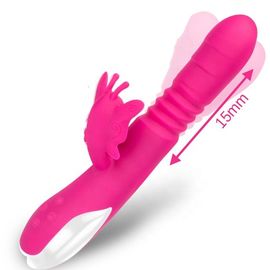 Giocattolo femminile del sesso del silicone del caricatore di USB della farfalla del vibratore di rotazione impermeabile per le donne