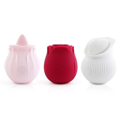 Sexshop erotico Rose Oral Clitoral Sucking Vibrator, giocattoli impermeabili ricaricabili del sesso dello stimolatore del capezzolo del pollone di Clit