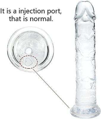 Dildo piccolo da 7 pollici, morbido realistico giocattolo del sesso per principianti Jelly Dildo trasparente con forte ventosa per donna/uomo/gay