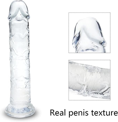 Dildo piccolo da 7 pollici, morbido realistico giocattolo del sesso per principianti Jelly Dildo trasparente con forte ventosa per donna/uomo/gay