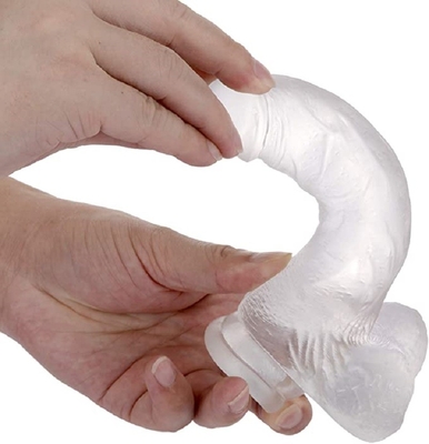 Coppia principianti Dildo realistico ultra morbido con albero curvo e sfere