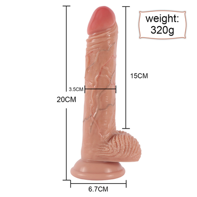 Girando 8&quot; spingendo pene telescopico realistico per stimolazione Clitoral anale del punto G