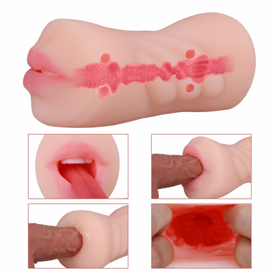 Giocattolo del sesso del foro della vagina del campione libero doppio del masturbatore della bocca degli aerei della tazza della gola profonda intima purulenta orale realistica del buttero per