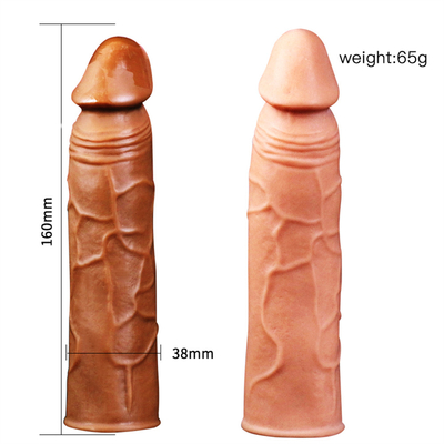 Riempitivo di gomma del dildo della manica del pene dei preservativi degli uomini della manica del pene del preservativo del silicone