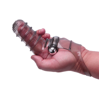 Il sesso della novità gioca il TPE medico di RoHS del vibratore della manica del dito per le donne