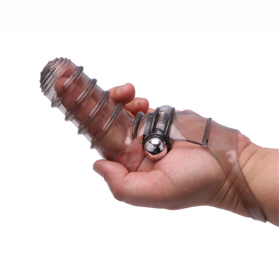 Il sesso della novità gioca il TPE medico di RoHS del vibratore della manica del dito per le donne