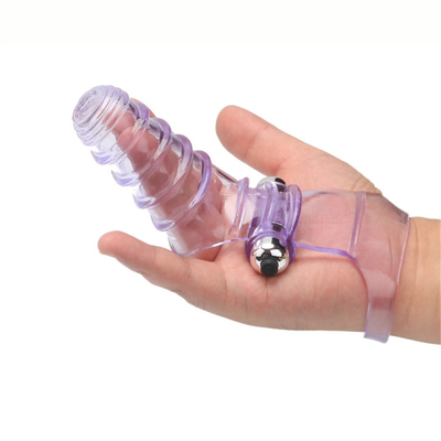 Il sesso della novità gioca il TPE medico di RoHS del vibratore della manica del dito per le donne