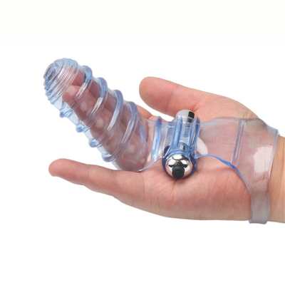 Il sesso della novità gioca il TPE medico di RoHS del vibratore della manica del dito per le donne