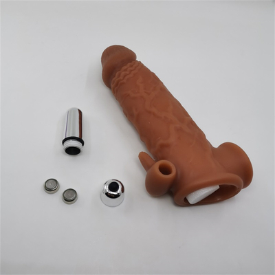 Il pene del preservativo collega il sesso con un manicotto adulto Toy For Men della copertura degli ingranditori riutilizzabili del riempitivo