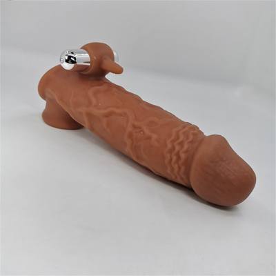 Il pene del preservativo collega il sesso con un manicotto adulto Toy For Men della copertura degli ingranditori riutilizzabili del riempitivo