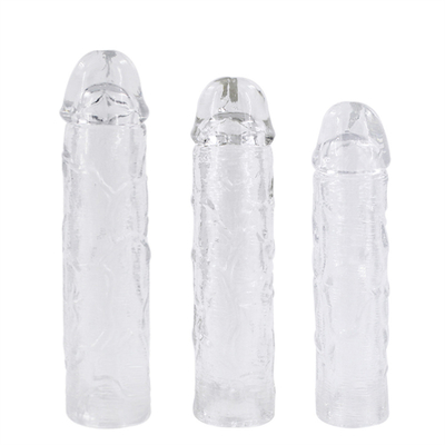 Pene realistico del silicone del gallo della manica di estensione del pene degli uomini di Toy Dildo Extender Condoms For del sesso