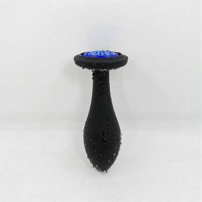 Il sesso anale del silicone del drop shipping gioca l'insieme anale della spina del massaggiatore di progettazione della goccia di acqua della spina anale nera di estremità
