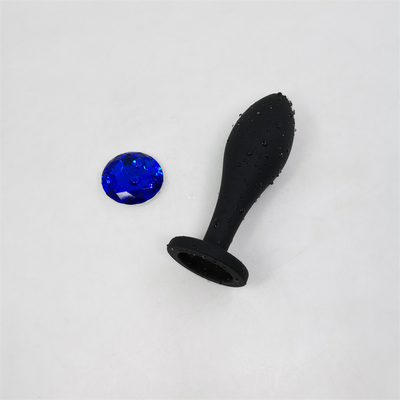 Il sesso anale del silicone del drop shipping gioca l'insieme anale della spina del massaggiatore di progettazione della goccia di acqua della spina anale nera di estremità