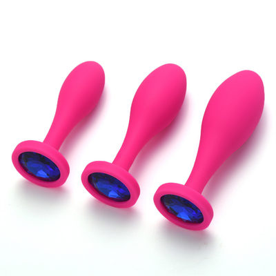 Il sesso anale del silicone del drop shipping gioca l'insieme anale della spina del massaggiatore di progettazione della goccia di acqua della spina anale nera di estremità
