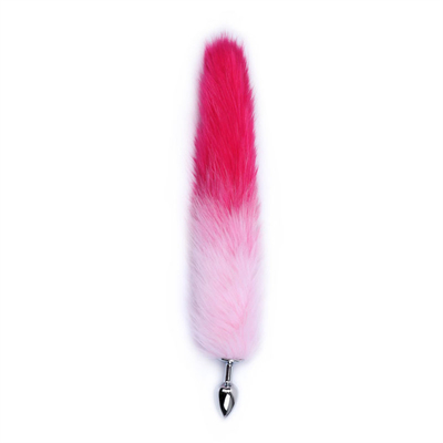 Colore di metallo culo anal plug inserire Fox Tail anal plug per la donna