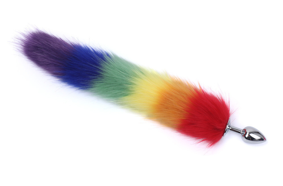 Colore di metallo culo anal plug inserire Fox Tail anal plug per la donna