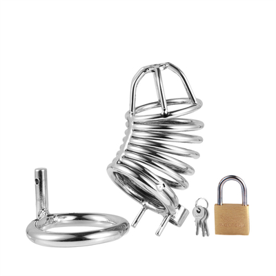 Metal Chastity Penis Cock Cage Uomini Bondage Penis Lock Chastity Time Delay Cages Dispositivo Per Uomini