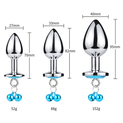 Giocattoli di sesso anale chiusura culo in acciaio inossidabile cristallo 3pcs Set metallo chiusura anale con campana