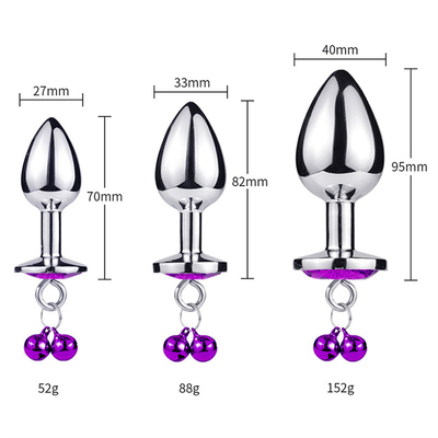 Giocattoli di sesso anale chiusura culo in acciaio inossidabile cristallo 3pcs Set metallo chiusura anale con campana