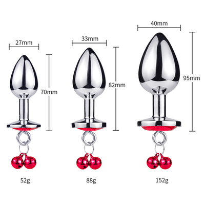 Giocattoli di sesso anale chiusura culo in acciaio inossidabile cristallo 3pcs Set metallo chiusura anale con campana