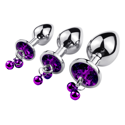 Giocattoli di sesso anale chiusura culo in acciaio inossidabile cristallo 3pcs Set metallo chiusura anale con campana