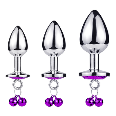 Giocattoli di sesso anale chiusura culo in acciaio inossidabile cristallo 3pcs Set metallo chiusura anale con campana
