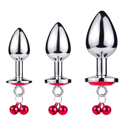 Giocattoli di sesso anale chiusura culo in acciaio inossidabile cristallo 3pcs Set metallo chiusura anale con campana
