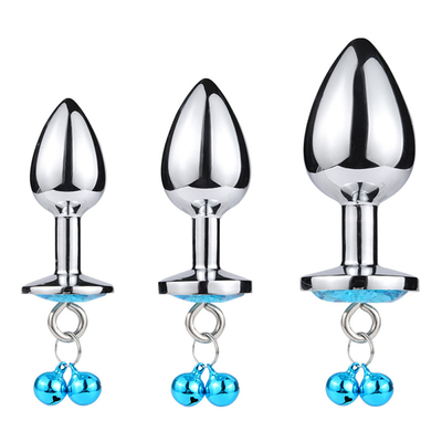 Giocattoli di sesso anale chiusura culo in acciaio inossidabile cristallo 3pcs Set metallo chiusura anale con campana