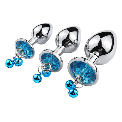 Giocattoli di sesso anale chiusura culo in acciaio inossidabile cristallo 3pcs Set metallo chiusura anale con campana