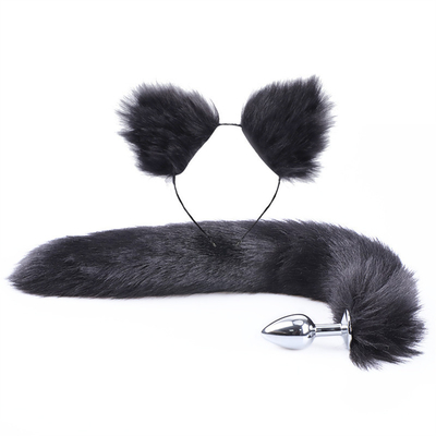 Nuovo stile Fox Tail anal plug giocattoli, anal butt plug, coda anal plug per le donne fancy cat kitty costume orecchio festa capelli testa