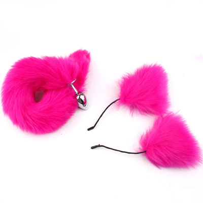 Nuovo stile Fox Tail anal plug giocattoli, anal butt plug, coda anal plug per le donne fancy cat kitty costume orecchio festa capelli testa