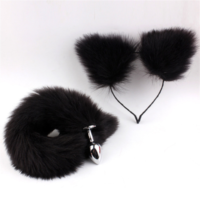 Nuovo stile Fox Tail anal plug giocattoli, anal butt plug, coda anal plug per le donne fancy cat kitty costume orecchio festa capelli testa