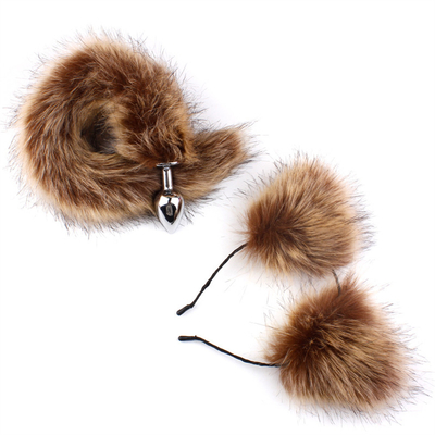 Nuovo stile Fox Tail anal plug giocattoli, anal butt plug, coda anal plug per le donne fancy cat kitty costume orecchio festa capelli testa
