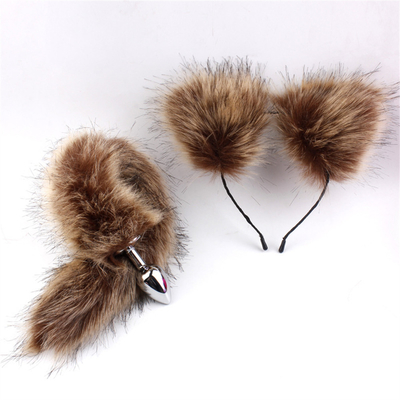 Nuovo stile Fox Tail anal plug giocattoli, anal butt plug, coda anal plug per le donne fancy cat kitty costume orecchio festa capelli testa