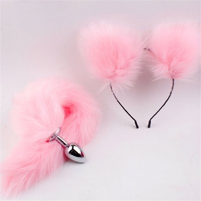 Nuovo stile Fox Tail anal plug giocattoli, anal butt plug, coda anal plug per le donne fancy cat kitty costume orecchio festa capelli testa