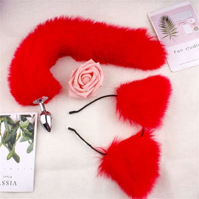 Nuovo stile Fox Tail anal plug giocattoli, anal butt plug, coda anal plug per le donne fancy cat kitty costume orecchio festa capelli testa