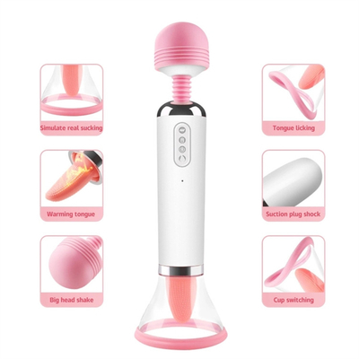 Dual Heed AV Bastone Lingua Lissando Suczione Vibratore Vibratore Vagina Massaggio Vibratore Masturbazione Femminile