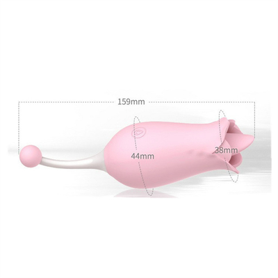 Vibratore rosa a doppia testa Massaggio stimolo clitoride capezzole Vibratore lingua leccare la fica Vibratore sex toy per donne