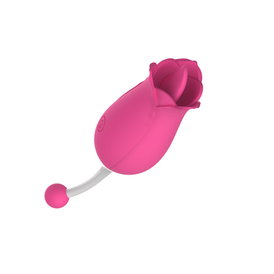 Vibratore rosa a doppia testa Massaggio stimolo clitoride capezzole Vibratore lingua leccare la fica Vibratore sex toy per donne