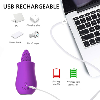 Vibratore di massaggio di alta qualità in silicone ricaricabile portatile rose tongue licking per donne