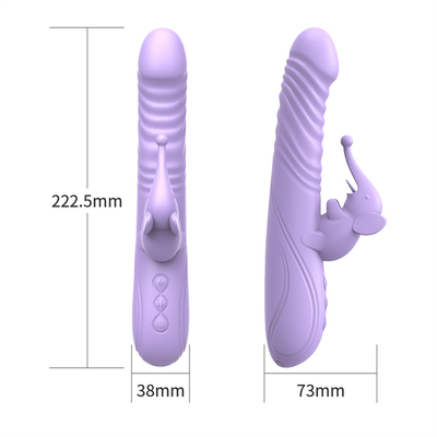 Vibratore di coniglio a riscaldamento estensibile in silicone stimolante del clitoride G-spot giocattoli sessuali femminili Vibratore di coniglio per donna vagina