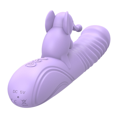 Vibratore di coniglio a riscaldamento estensibile in silicone stimolante del clitoride G-spot giocattoli sessuali femminili Vibratore di coniglio per donna vagina