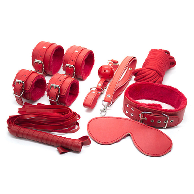 Bondage PU Fetish Kit di cuoio Ritenzioni schiavo Sex Toy Bondage Per le coppie