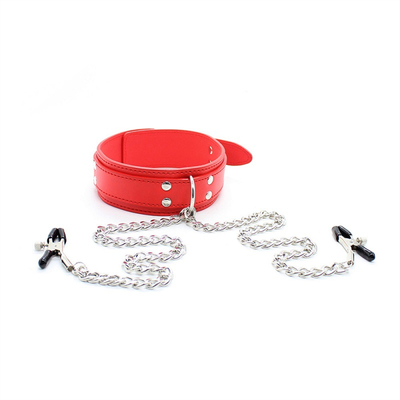 Nuovo collare di cuoio con pinza al seno Clip Chain Couple SM Sex Toys per le donne Sex Tools Couple Adult Games