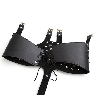 Donne BDSM nero Bondage cuoio Danza reggiseno aperto Intimo senza schiena Set