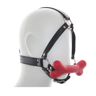 Ritenuta in pelle Cosplay schiavo Bondage Cappuccio Testa Armatura Bocca Balla Gag