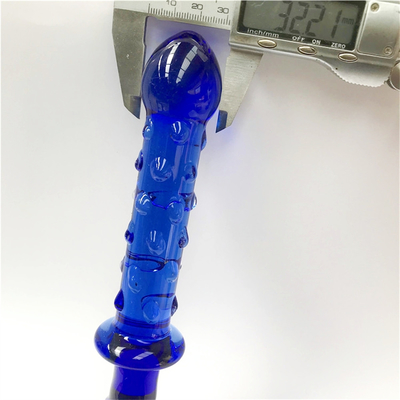 Dildo di vetro Massaggiatore prostatico blu Cristallo di vetro Dildo Sex Toys Per Donne